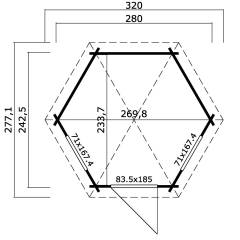 Pavillon de jardin Inverness / 4.73 m2 / 44 mm VERT GLACIER