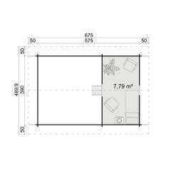 Abri de jardin Caroline Silver / 21.66 m2 / 40 mm GRIS CLAIR - Cuisine d'été / Pool House / Espace de Rangement / Studio de jardin