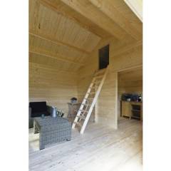 Abri de jardin Caroline SET 2.1 / 21.66 m2 / 40 mm + plancher bois - Cuisine d'été / Pool House / Espace de Rangement / Studio de jardin