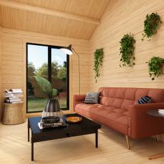 Abri de jardin MURANO 1 / 15.29 m2 / 44 mm / + plancher bois - Cuisine d'été / Espace Wellness / Pool House / Espace de Rangement / Studio de jardin