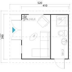 Abri de jardin MURANO 1 / 15.29 m2 / 44 mm / + GRIS CLAIR - Cuisine d'été / Espace Wellness / Pool House / Espace de Rangement / Studio de jardin