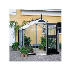 Serre de jardin JULIANA compact 5 m² + verre trempé - aluminium / verre trempé 3 mm