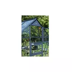 Serre de jardin JULIANA compact anthracite 5 m² + verre trempé - aluminium anthracite / verre trempé 3 mm