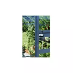 Serre de jardin JULIANA compact anthracite 5 m² + verre trempé - aluminium anthracite / verre trempé 3 mm