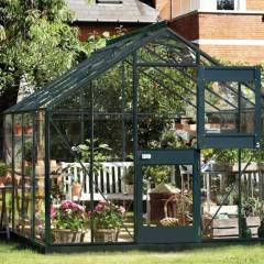 Serre de jardin JULIANA compact anthracite 5 m² + verre trempé - aluminium anthracite / verre trempé 3 mm