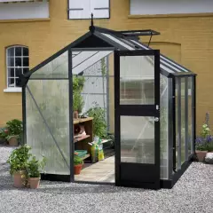 Serre de jardin JULIANA compact anthracite 5 m² + polycarbonate 10 mm - aluminium anthracite / polycarbonate 10 mm