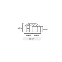 Serre de jardin JULIANA compact anthracite 5 m² + polycarbonate 10 mm - aluminium anthracite / polycarbonate 10 mm