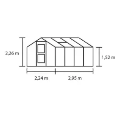 Serre de jardin JULIANA compact anthracite 6,6 m² + polycarbonate 10 mm - aluminium anthracite / verre trempé 3 mm