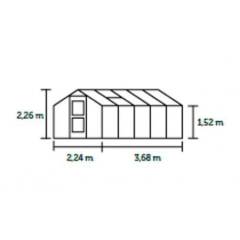 Serre de jardin JULIANA compact 8,2 m² + polycarbonate 10 mm - aluminium / polycarbonate 10 mm