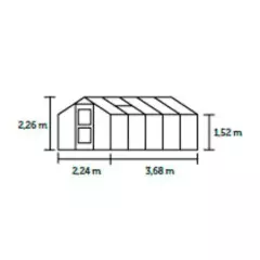 Serre de jardin JULIANA compact 8,2 m² + polycarbonate 10 mm - aluminium / polycarbonate 10 mm