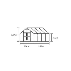 Serre de jardin JULIANA Premium 8,8 m² + verre trempé - Profilé aluminium / verre trempé 3 mm