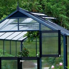 Serre de jardin JULIANA Premium anthracite 8,8 m² + polycarbonate 10 mm - aluminium anthracite / polycarbonate 10 mm
