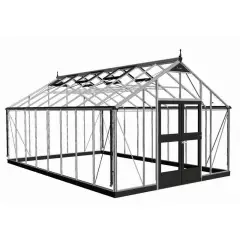 Serre de jardin JULIANA Gartner anthracite 16,2 m2 + polycarbonate 10 mm - aluminium anthracite / polycarbonate 10 mm