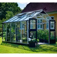 Serre de jardin JULIANA Premium 10,9 m² + verre trempé - Profilé aluminium / verre trempé 3 mm