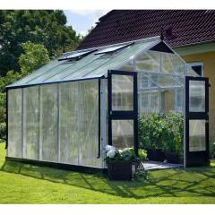 Serre de jardin JULIANA Premium 10,9 m² + polycarbonate 10 mm - aluminium / polycarbonate 10 mm