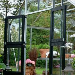Serre de jardin JULIANA Gartner anthracite 18,8 m2 + verre trempé - aluminium anthracite / verre trempé 3 mm