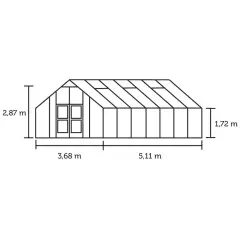 Serre de jardin JULIANA Gartner 18,8 m2 + polycarbonate 10 mm - Profilé aluminium / polycarbonate 10 mm