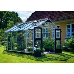 Serre de jardin JULIANA Premium 13 m2 + verre trempé - Profilé aluminium / verre trempé 3 mm