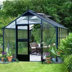 Serre de jardin JULIANA Premium anthracite 13 m2 + polycarbonate 10 mm - aluminium anthracite / polycarbonate 10 mm