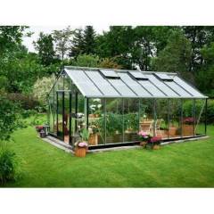 Serre de jardin JULIANA Gartner 21,4 m2 + verre trempé - Profilé aluminium / verre trempé 3 mm