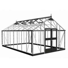 Serre de jardin JULIANA Gartner 21,4 m2 + verre trempé - Profilé aluminium / verre trempé 3 mm
