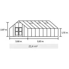 Serre de jardin JULIANA Gartner 21,4 m2 + polycarbonate 10 mm