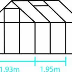 Serre de jardin HALLS Popular 3,80 m2 + verre horticole 3 mm - Profilé aluminium / verre horticole 3 mm