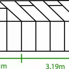 Serre de jardin HALLS Popular 6,20 m2 + verre horticole 3 mm - Profilé aluminium / verre horticole 3 mm