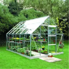 Serre de jardin HALLS Universal 9,90 m2 + verre horticole 3 mm - Profilé aluminium / verre horticole 3 mm