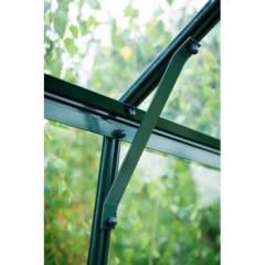 Serre de jardin HALLS Magnum 8,20 m2 verte + verre horticole 3 mm - aluminium vert / verre horticole 3 mm