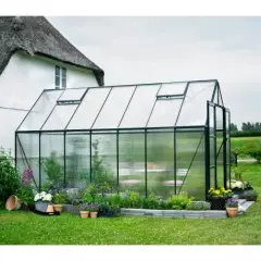 Serre de jardin HALLS Magnum 8,20 m2 verte + polycarbonate 6 mm - aluminium vert / polycarbonate 6 mm