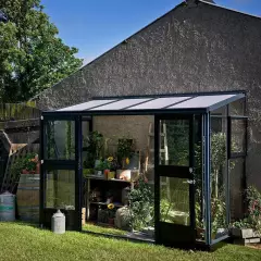 Serre de jardin JULIANA Veranda 4.4 m² anthracite + verre trempé - aluminium anthracite /verre trempé 3 mm