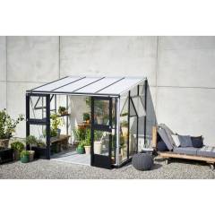 Serre de jardin JULIANA Veranda 6.6 m² + verre trempé - aluminium / verre trempé 3 mm