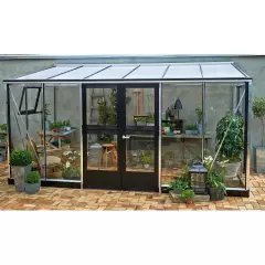 Serre de jardin JULIANA Veranda 6.6 m² + verre trempé - aluminium / verre trempé 3 mm