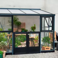 Serre de jardin JULIANA Veranda 6.6 m² anthracite + verre trempé - aluminium anthracite /verre trempé 3 mm