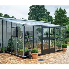 Serre de jardin JULIANA Veranda 12.9 m² + verre trempé - aluminium / verre trempé 3 mm