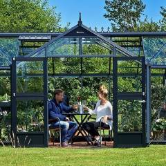 Serre de jardin JULIANA Orangery 15.2 m² anthracite + verre trempé - aluminium anthracite / verre trempé 3 mm