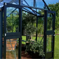 Serre de jardin JULIANA Orangery 15.2 m² anthracite + verre trempé - aluminium anthracite / verre trempé 3 mm