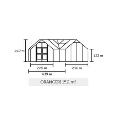 Serre de jardin JULIANA Orangery 15.2 m² anthracite + verre trempé - aluminium anthracite / verre trempé 3 mm