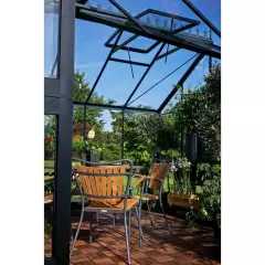 Serre de jardin JULIANA Orangery 15.2 m² anthracite + verre trempé - aluminium anthracite / verre trempé 3 mm