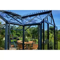 Serre de jardin JULIANA Orangery 15.2 m² anthracite + verre trempé - aluminium anthracite / verre trempé 3 mm