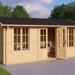 Abri de jardin Pembrokeshire / 12.78 m2 / 44 mm / + plancher bois - Cuisine d'été / Espace Wellness / Pool House / Espace de Rangement / Studio de jardin