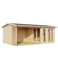 Abri de jardin Torquay / 20.45 m2 / 44 mm / + plancher bois - Cuisine d'été / Espace Wellness / Pool House / Espace de Rangement / Studio de jardin