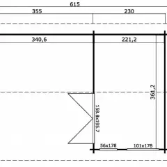 Abri de jardin Torquay / 20.45 m2 / 44 mm / + plancher bois - Cuisine d'été / Espace Wellness / Pool House / Espace de Rangement / Studio de jardin