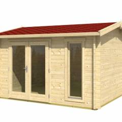Abri de jardin Carlisle / 9.99 m2 / 40 mm + plancher bois - Cuisine d'été / Espace Wellness / Pool House / Espace de Rangement / Studio de jardin