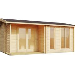 Abri de jardin Brighton 44 / 15.36 m2 / 44 mm + plancher bois - Cuisine d'été / Pool House / Espace de Rangement / Studio de jardin