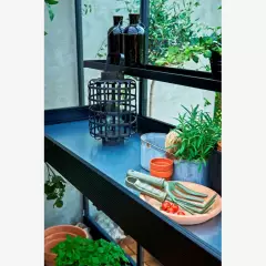 Etagère en Alu noir laqué + tiroir de rangement / 213 cm