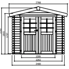 Abri de Jardin Dresden 4.91 m2 / 19 mm