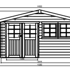 Abri de Jardin Visp 14.37 m2 / 28 mm