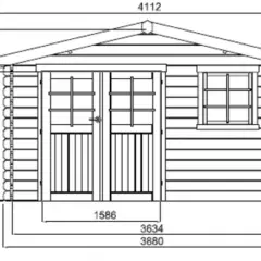 Abri de Jardin Salzburg 11.56 m2 / 28 mm